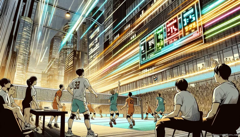 Match de volley futuriste en ville