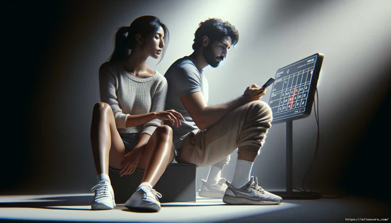 Young couple focused on digital planning