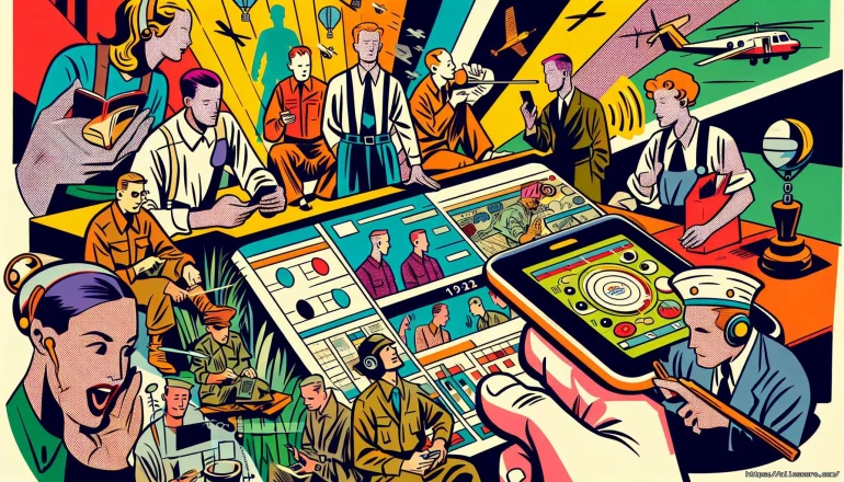 Illustration rétro futuriste de communication