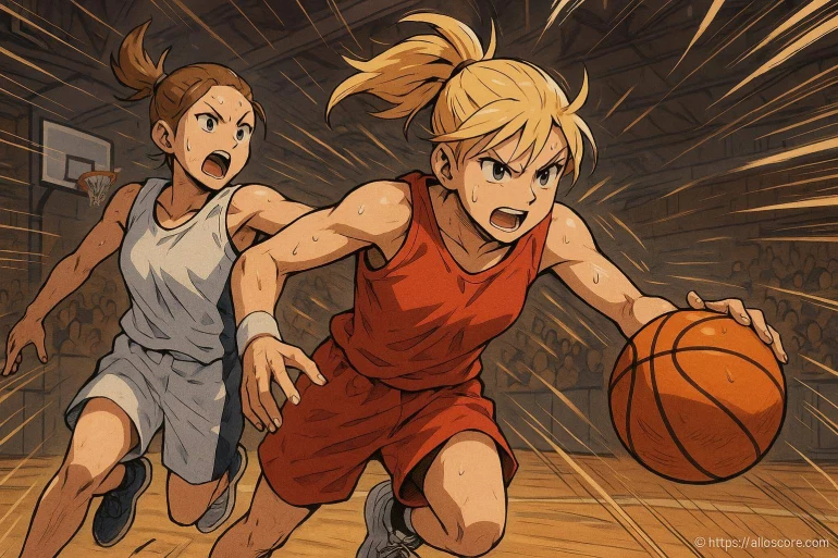 Deux joueuses de basket en pleine action