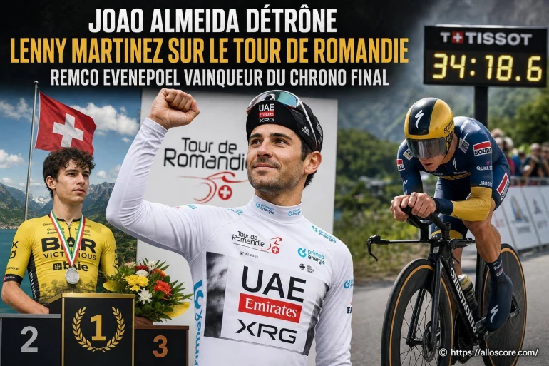 Joao Almeida détrône Lenny Martinez sur le Tour de Romandie