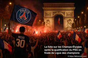 La folie sur les Champs-Élysées après la qualification du PSG en finale de Ligue des champions