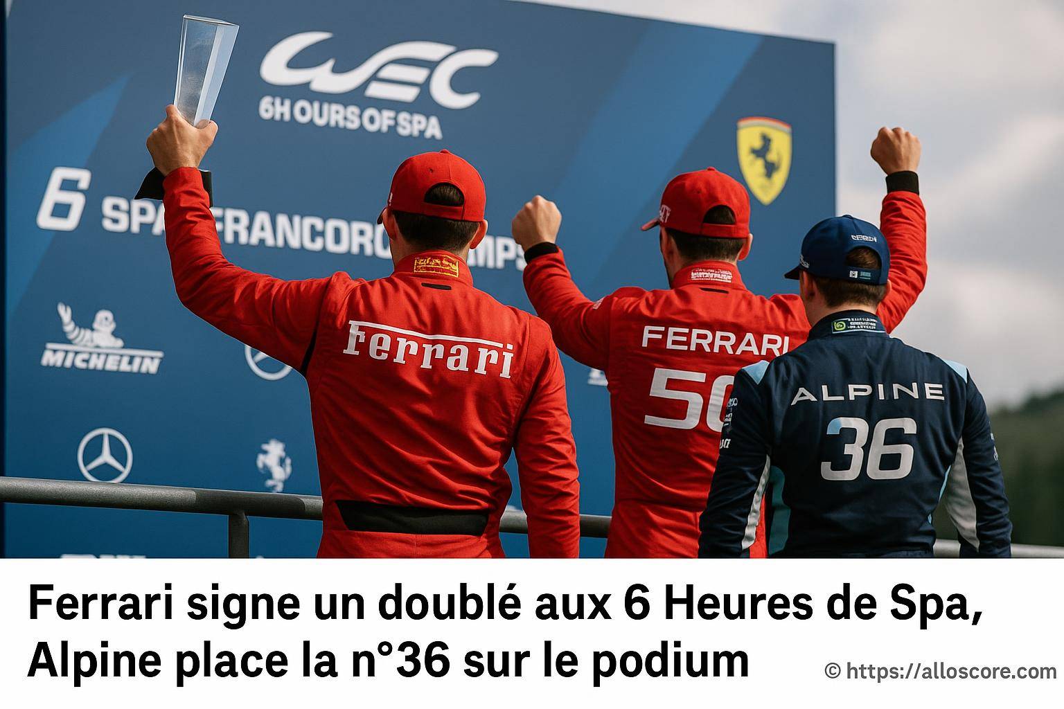 Ferrari signe un doublé aux 6 heures de Spa, Alpine sur le podium