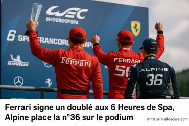 Ferrari signe un doublé aux 6 heures de Spa, Alpine sur le podium