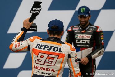 Marc marquez vainqueur du sprint en argentine devant johann zarco