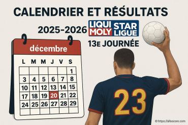 Calendrier et résultats liqui Moly Starligue 2025-2026 : 13e journée
