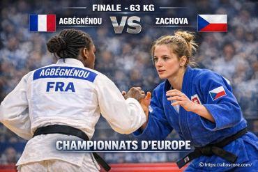 Clarisse agbégénéou en finale des -63 kg face à renata zachova aux championnats d'europe